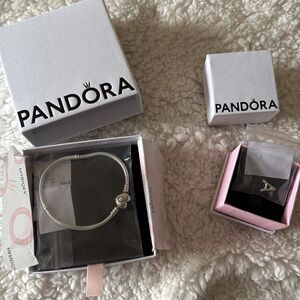 Pandora bracelet with A charm, brand new in package